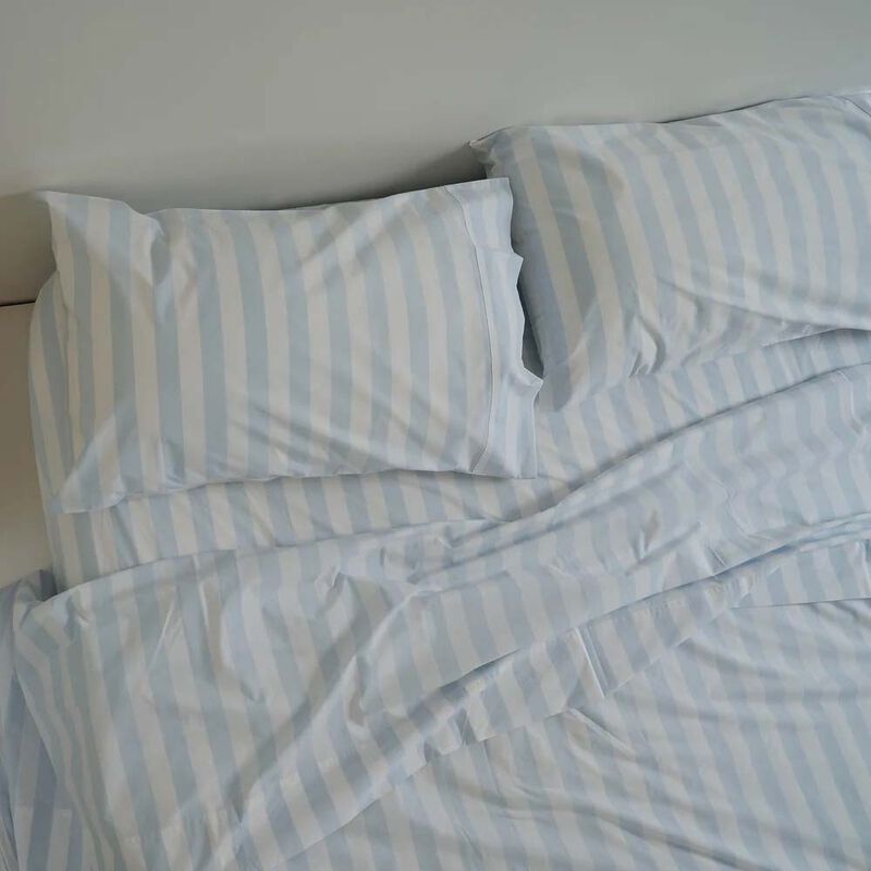 Home Lab 100% Stonewashed Cotton Stripe Sheet Set image number 4